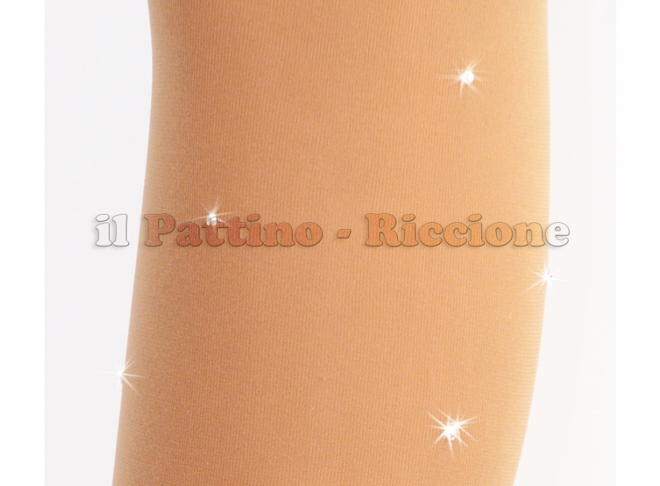 Skating pantyhose natural color with rhinestones