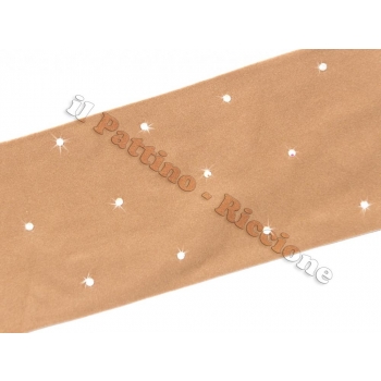 Skating pantyhose natural color with rhinestones