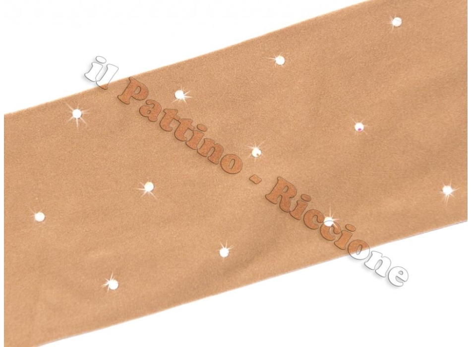 Skating pantyhose natural color with rhinestones