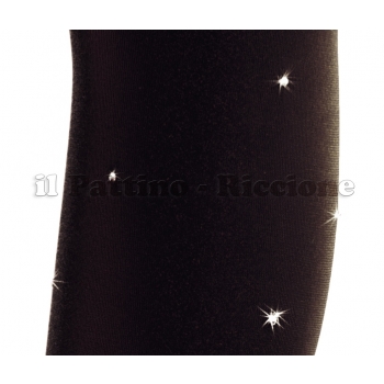 Skating pantyhose black color with strass
