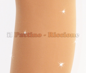 Pantyhose skating natural color with stirrup and rhinestones 50/60 DEN