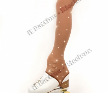 Pantyhose skating natural color with stirrup and rhinestones 50/60 DEN