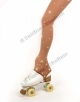 Skating collant natural color with stirrup and rhinestones 