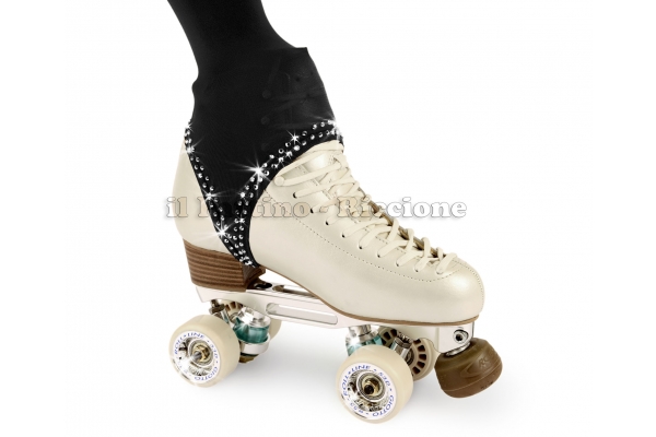 Pantyhose skating black color with rhinestones on the stirrup