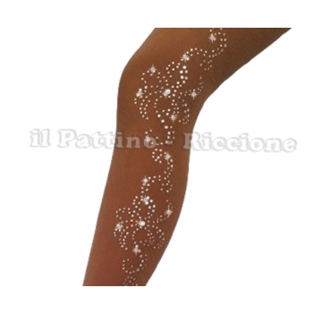 Skating Pantyhose Natural Color HEEL MICRO SHINE FLOWER