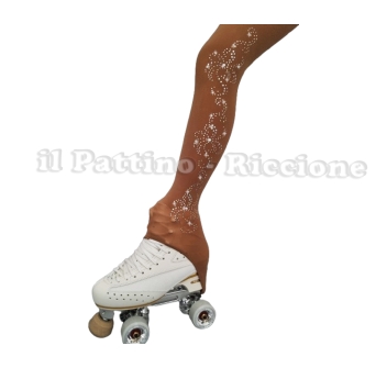 Skating Pantyhose Natural Color HEEL MICRO SHINE FLOWER
