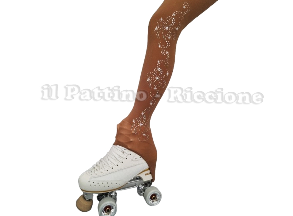 Skating Pantyhose Natural Color HEEL MICRO SHINE FLOWER