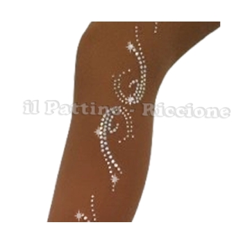 Skating Pantyhose Natural Color HEEL MICRO SHINE WAVE