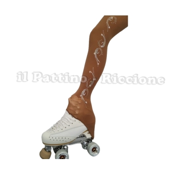 Skating Pantyhose Natural Color HEEL MICRO SHINE WAVE