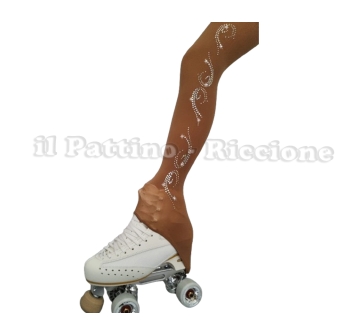 Skating Pantyhose Natural Color HEEL MICRO SHINE WAVE