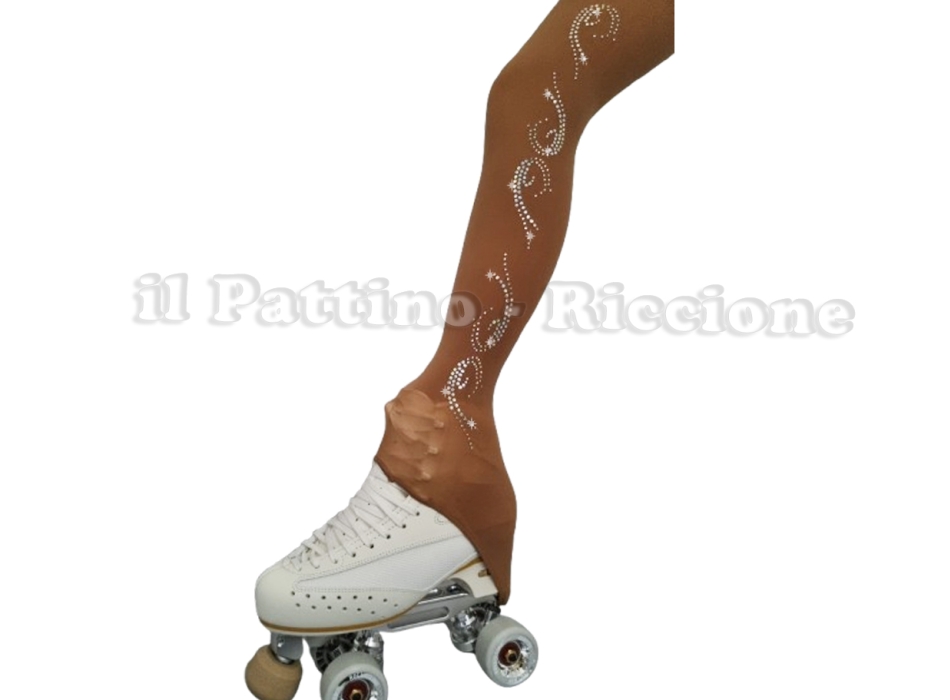 Skating Pantyhose Natural Color HEEL MICRO SHINE WAVE