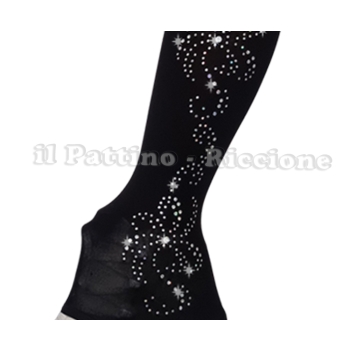 Skating Pantyhose Black Color HEEL MICRO SHINE FLOWER