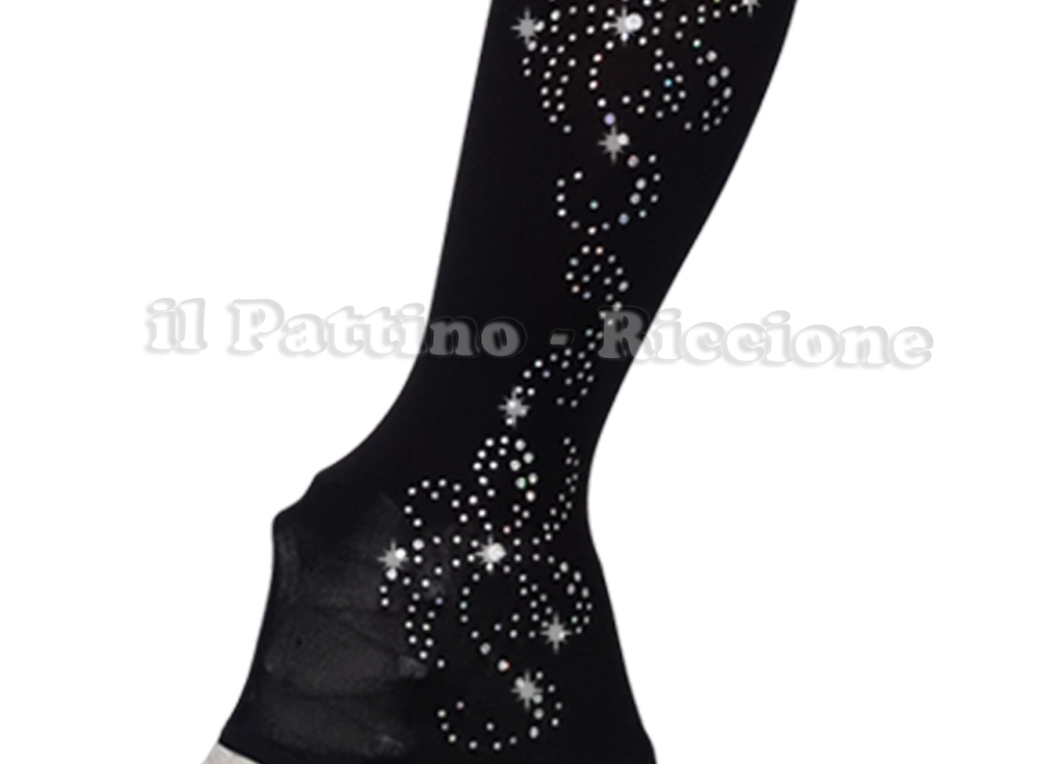 Skating Pantyhose Black Color HEEL MICRO SHINE FLOWER