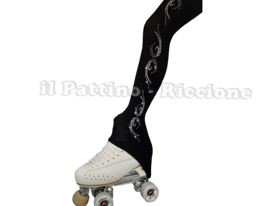 Skating Pantyhose Black Color HEEL MICRO SHINE WAVE