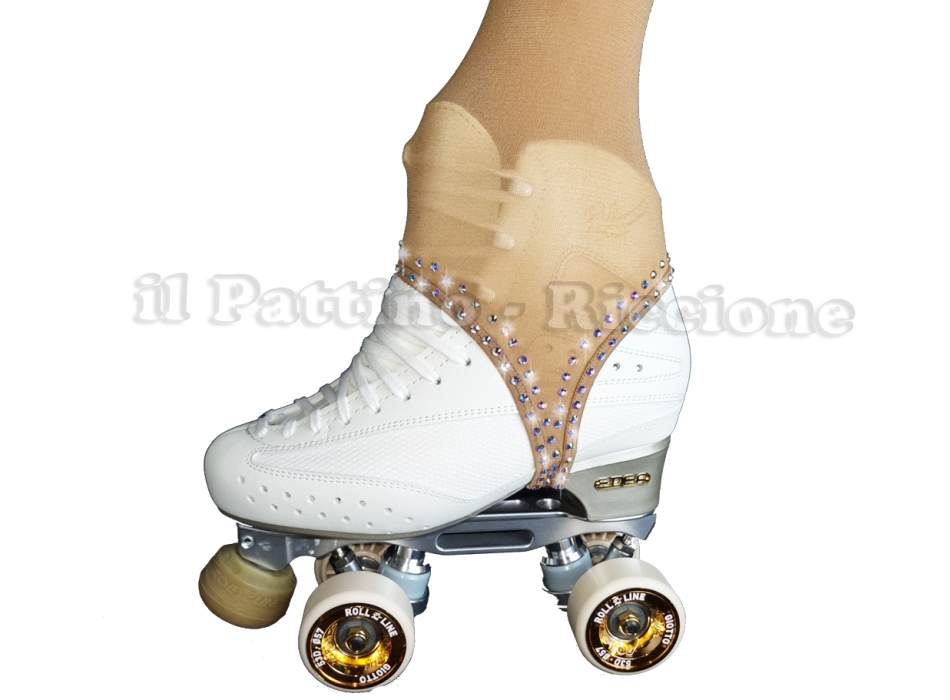Pantyhose skating natural color with rhinestones on the stirrup