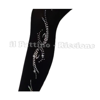 Skating collant black color with stirrup MICRO SHINE WAVE 