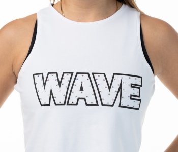 Wave tank top with rhinestones