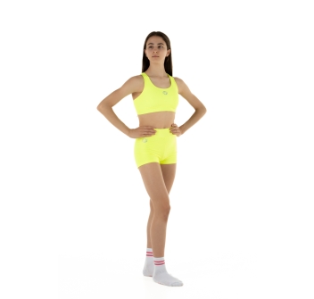 Girls' Sports Set – Shorts + America Top YELLOW FLUO