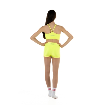 WAVE Girls’ Sports Set – Shorts + Asia Top Yellow Fluo