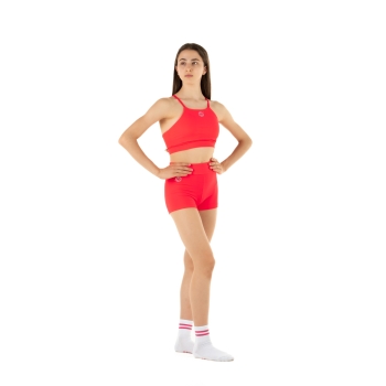 WAVE Girls’ Sports Set – Shorts + Asia Top Red Fluo