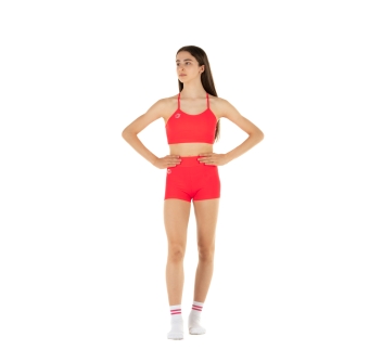 Girls' Sports Set WAVE – Shorts + Emma Top RED FLUO