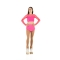 Wave Lycra and Mesh Sleeve Crop Top for Girls Fuchsia