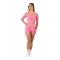 Wave Lycra and Mesh Sleeve Crop Top for Woman Candy Pink