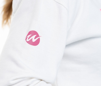White/Fuxia Wave Sweatshirt 