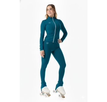 Basic Lycra Jacket Woman Petrol Blue