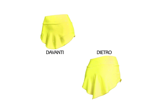Fluo yellow skating skirt whit STRASS