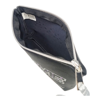 Pochette Wave - Laminated Silver Blue Writing