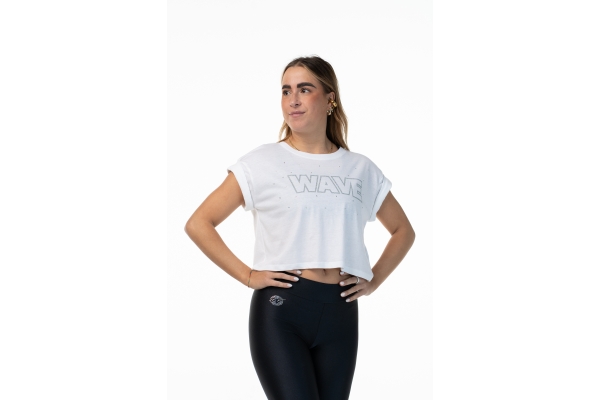 T Shirt Wave White Silver
