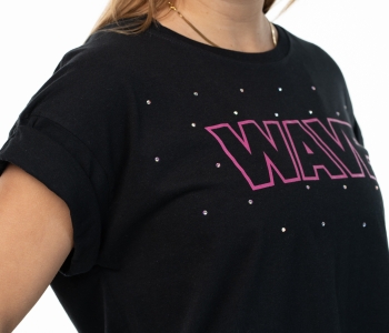T Shirt Wave Black